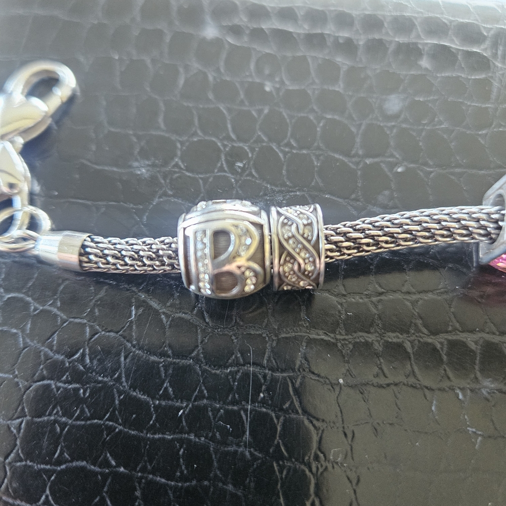Brighton Silver Bracelet with Pink and Black Accents - Picture 3 of 6
